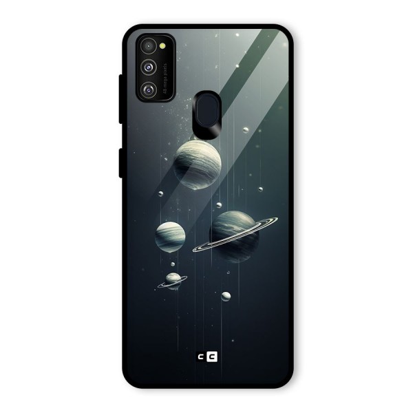 Hanging Planets Glass Back Case for Galaxy M21