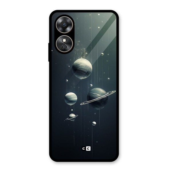 Hanging Planets Glass Back Case for Oppo A17