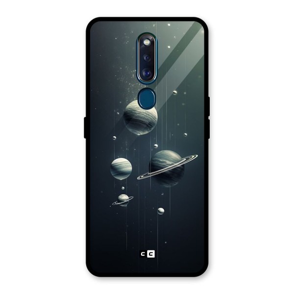 Hanging Planets Glass Back Case for Oppo F11 Pro