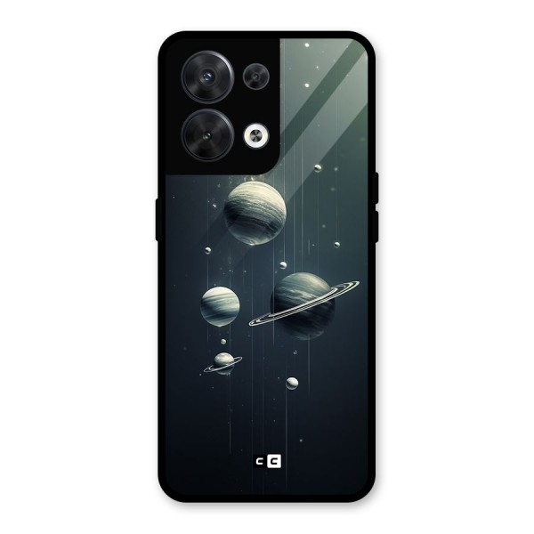 Hanging Planets Glass Back Case for Oppo Reno8 5G