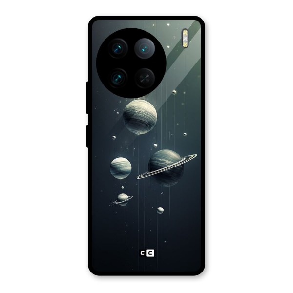 Hanging Planets Glass Back Case for Vivo X90 Pro