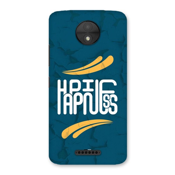 Happpiness Typography Back Case for Moto C