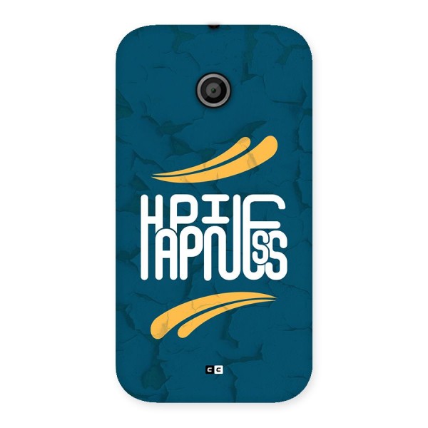 Happpiness Typography Back Case for Moto E