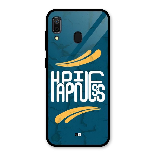 Happpiness Typography Glass Back Case for Galaxy A30