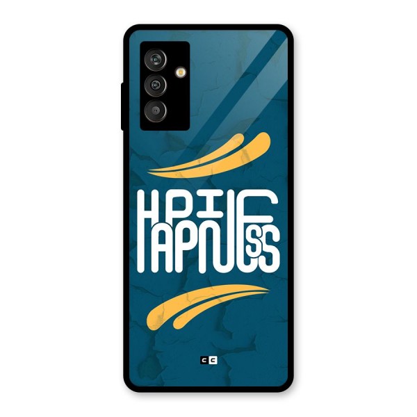 Happpiness Typography Glass Back Case for Galaxy M13