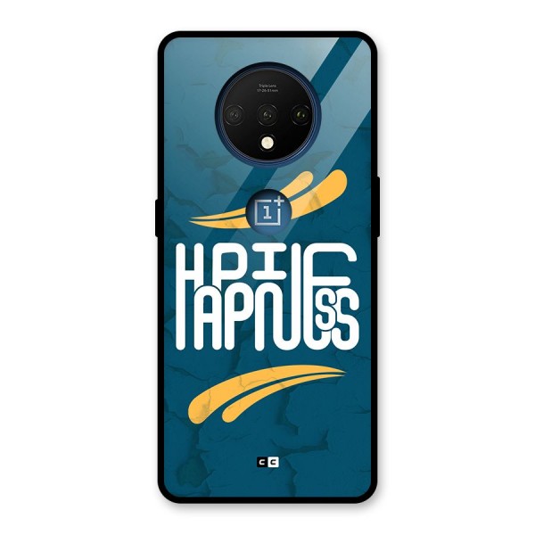 Happpiness Typography Glass Back Case for OnePlus 7T