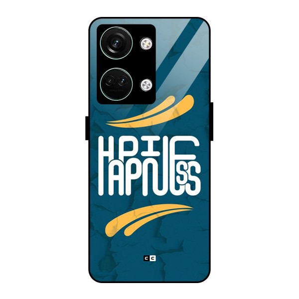 Happpiness Typography Glass Back Case for Oneplus Nord 3