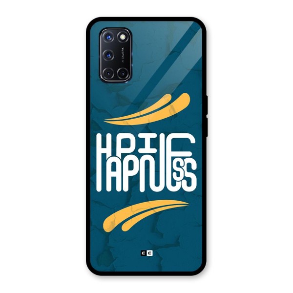 Happpiness Typography Glass Back Case for Oppo A52