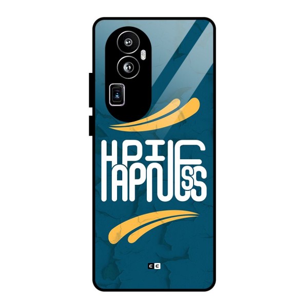 Happpiness Typography Glass Back Case for Oppo Reno10 Pro Plus