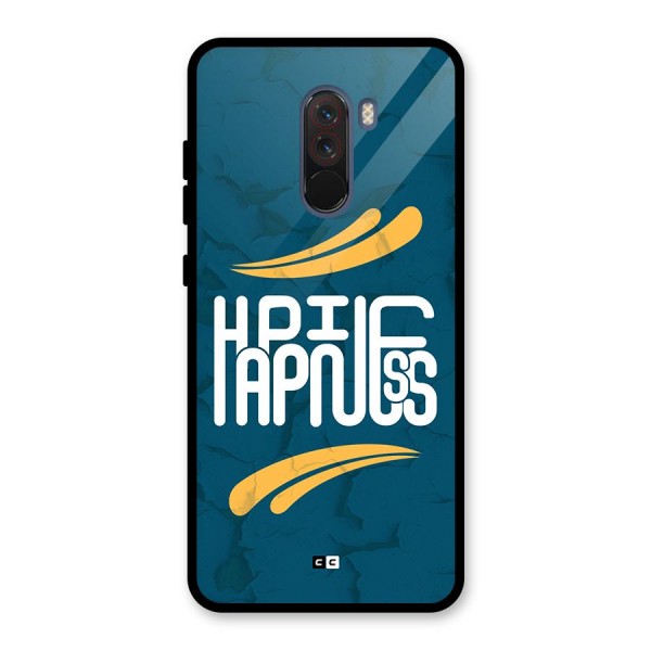 Happpiness Typography Glass Back Case for Poco F1