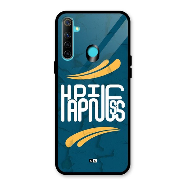 Happpiness Typography Glass Back Case for Realme 5