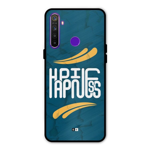 Happpiness Typography Glass Back Case for Realme 5s