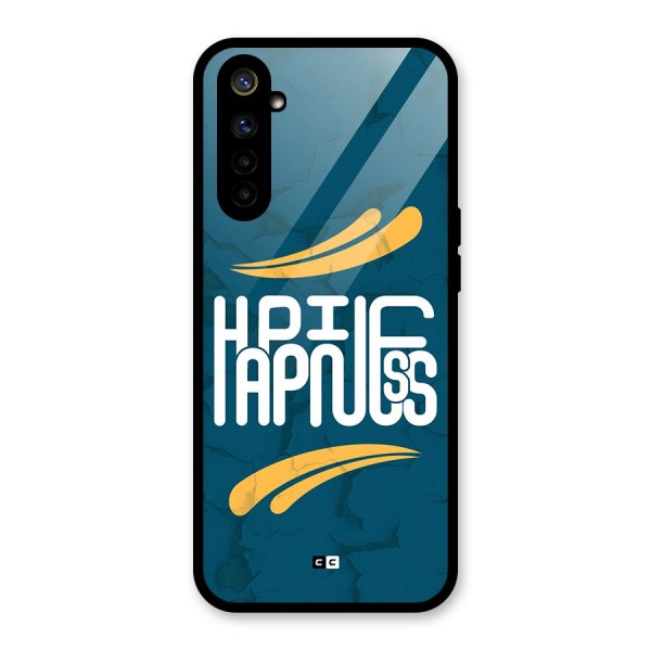 Happpiness Typography Glass Back Case for Realme 6i