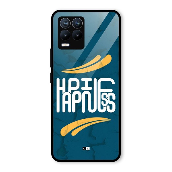 Happpiness Typography Glass Back Case for Realme 8