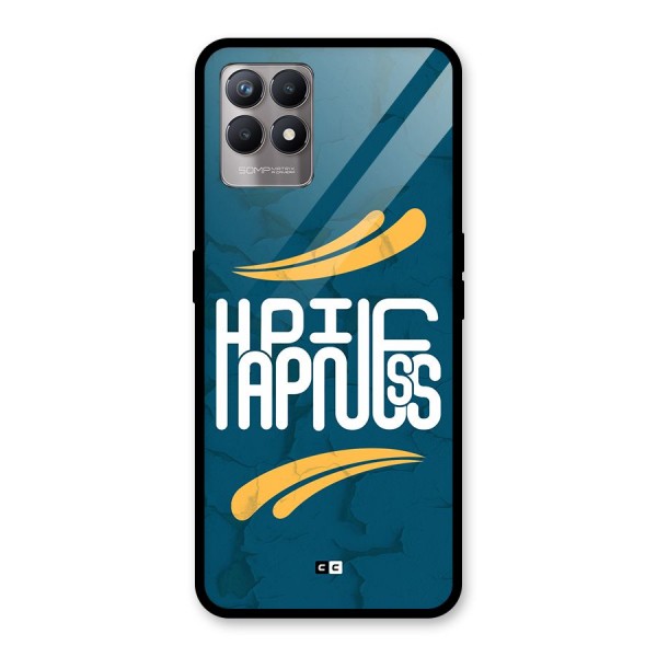 Happpiness Typography Glass Back Case for Realme 8i