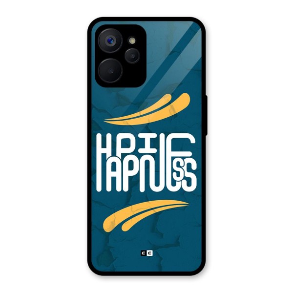 Happpiness Typography Glass Back Case for Realme 9i 5G