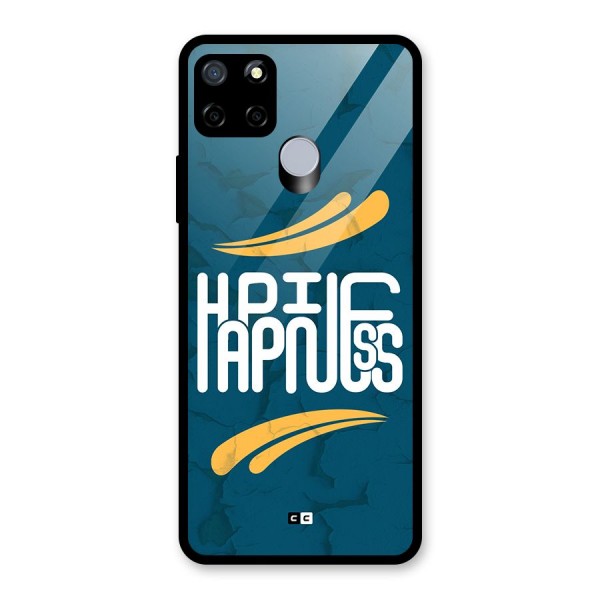 Happpiness Typography Glass Back Case for Realme C12