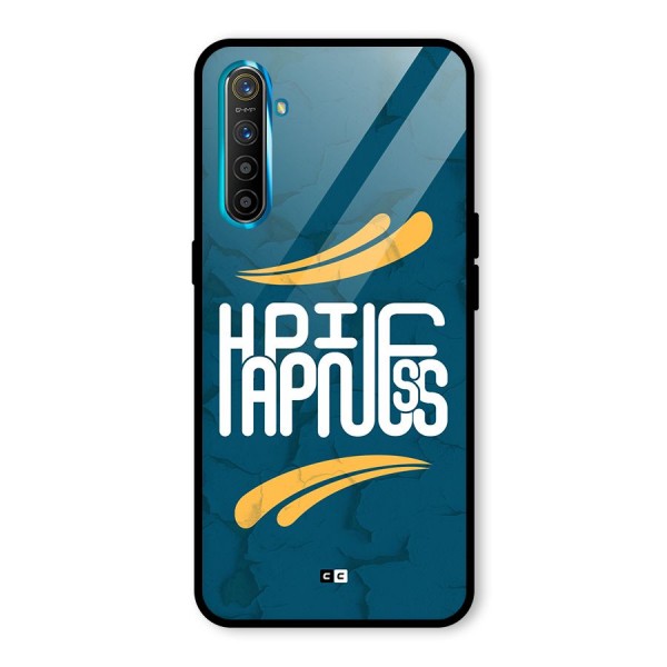 Happpiness Typography Glass Back Case for Realme X2