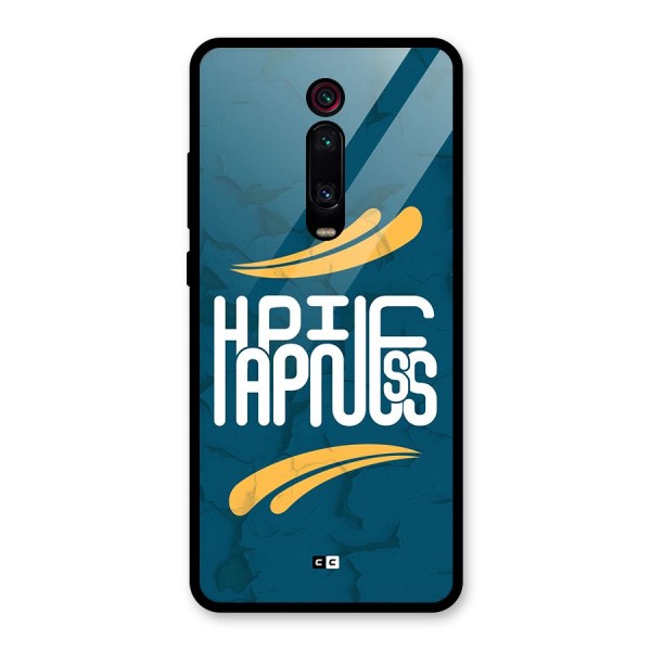 Happpiness Typography Glass Back Case for Redmi K20