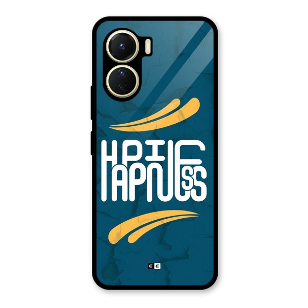 Happpiness Typography Glass Back Case for Vivo Y16