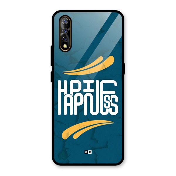 Happpiness Typography Glass Back Case for Vivo Z1x