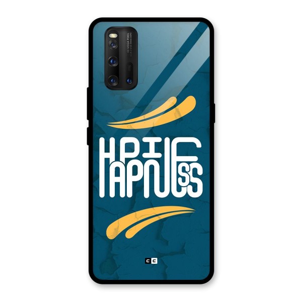 Happpiness Typography Glass Back Case for Vivo iQOO 3