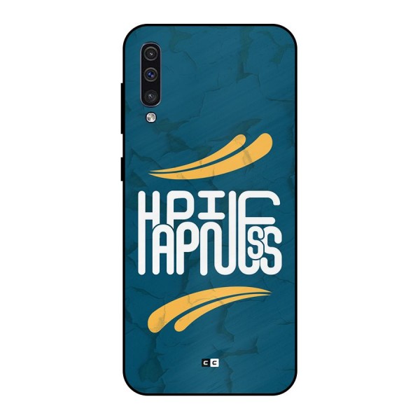 Happpiness Typography Metal Back Case for Galaxy A50s