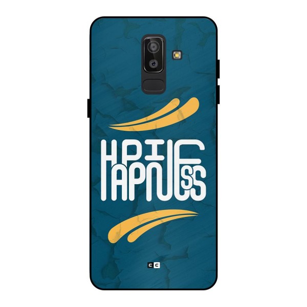 Happpiness Typography Metal Back Case for Galaxy J8