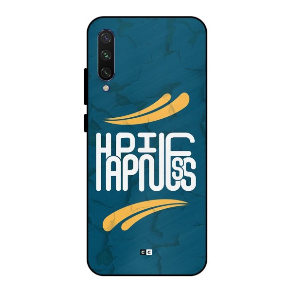 Happpiness Typography Metal Back Case for Mi A3