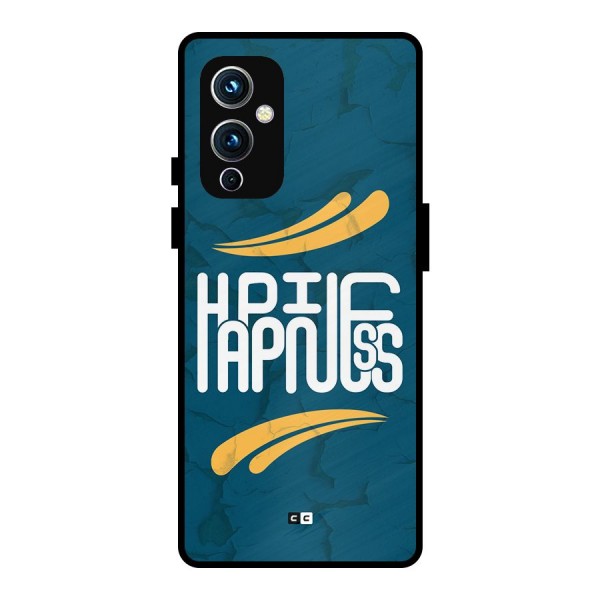 Happpiness Typography Metal Back Case for OnePlus 9