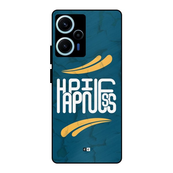 Happpiness Typography Metal Back Case for Poco F5