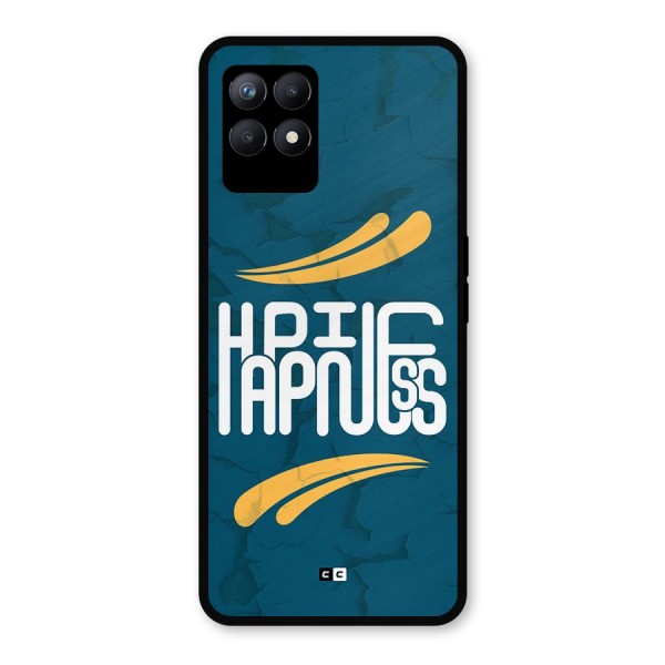 Happpiness Typography Metal Back Case for Realme 8i