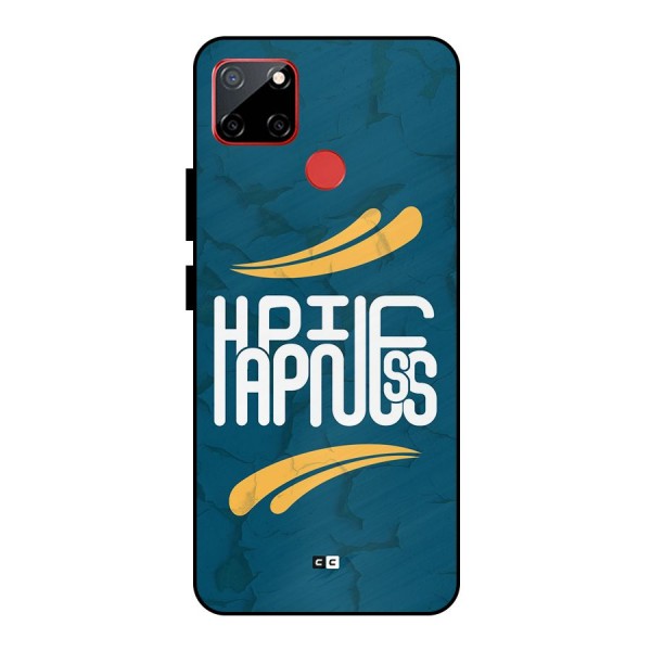 Happpiness Typography Metal Back Case for Realme C12