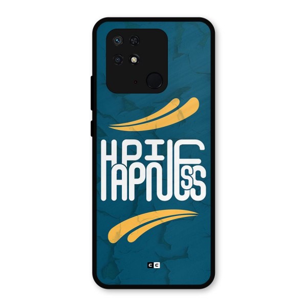 Happpiness Typography Metal Back Case for Redmi 10