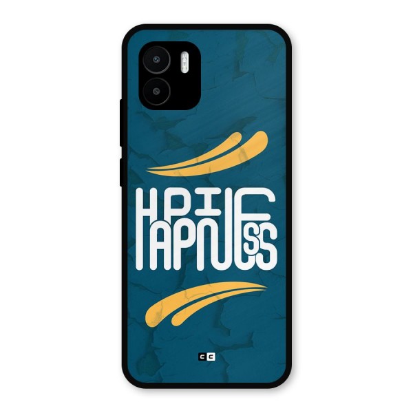 Happpiness Typography Metal Back Case for Redmi A1