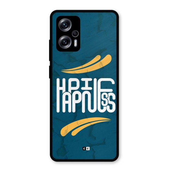 Happpiness Typography Metal Back Case for Redmi K50i