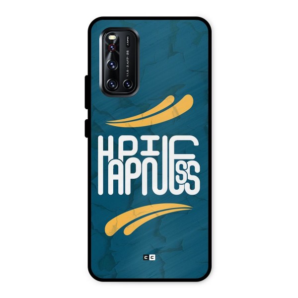 Happpiness Typography Metal Back Case for Vivo V19