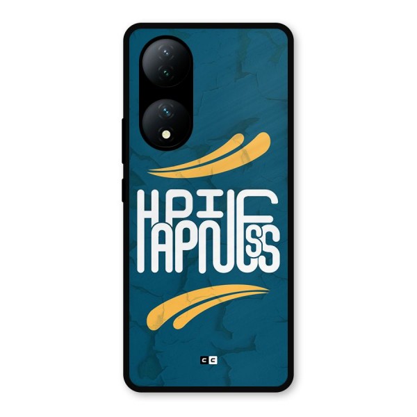 Happpiness Typography Metal Back Case for Vivo Y100