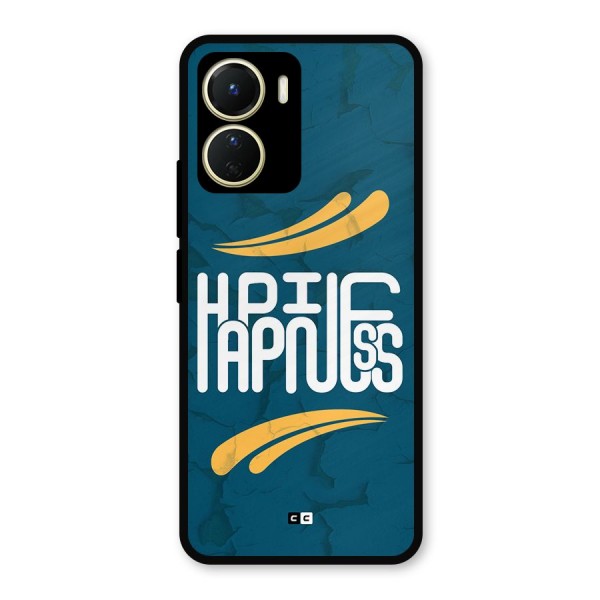 Happpiness Typography Metal Back Case for Vivo Y16