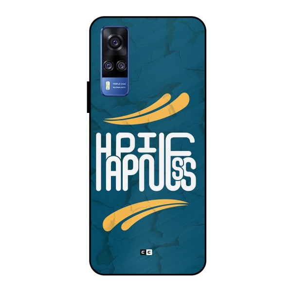 Happpiness Typography Metal Back Case for Vivo Y51