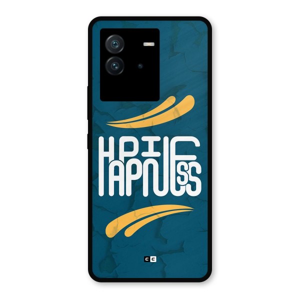 Happpiness Typography Metal Back Case for iQOO Neo 6 5G