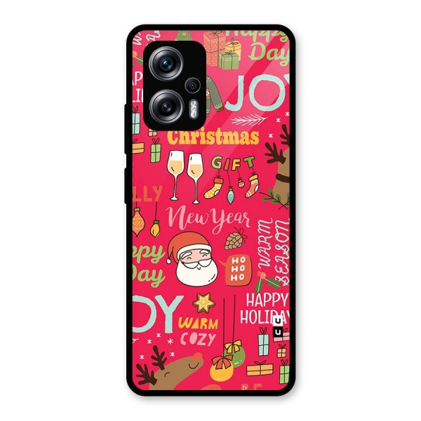 Happy Day Christmas Joy Glass Back Case for Redmi K50i