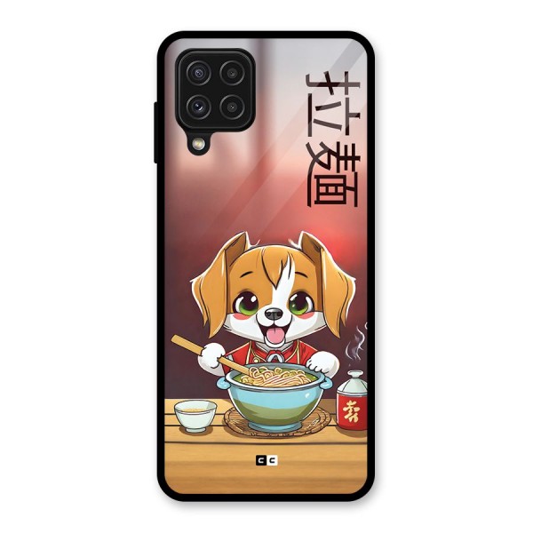 Happy Dog Cooking Glass Back Case for Galaxy A22 4G