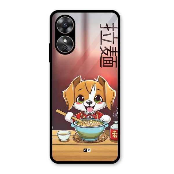 Happy Dog Cooking Glass Back Case for Oppo A17