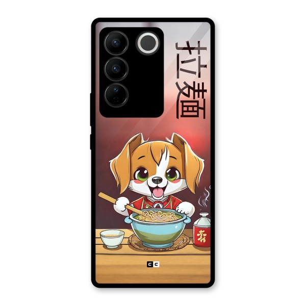 Happy Dog Cooking Glass Back Case for Vivo V27 Pro