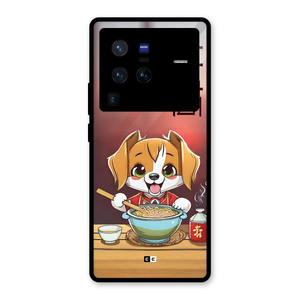 Happy Dog Cooking Glass Back Case for Vivo X80 Pro