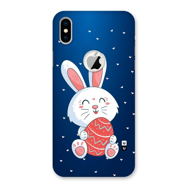 Happy Festive Bunny Back Case for iPhone XS Logo Cut