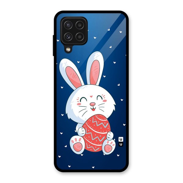 Happy Festive Bunny Glass Back Case for Galaxy A22 4G