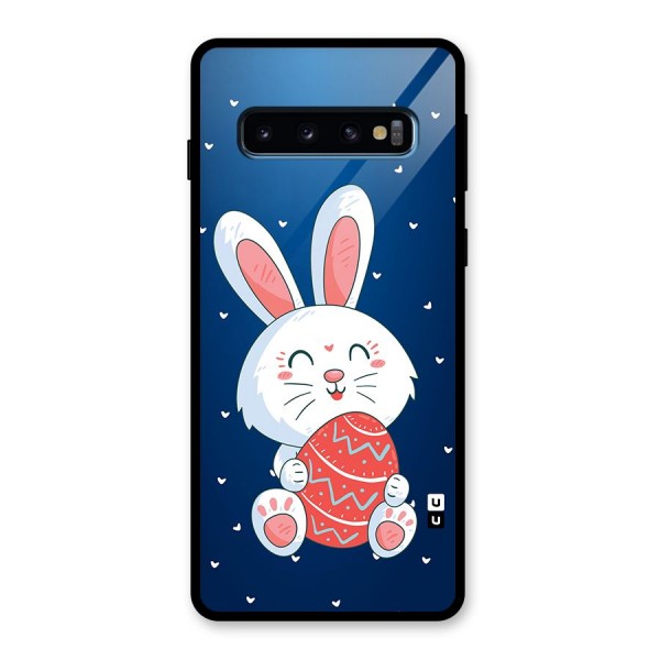 Happy Festive Bunny Glass Back Case for Galaxy S10