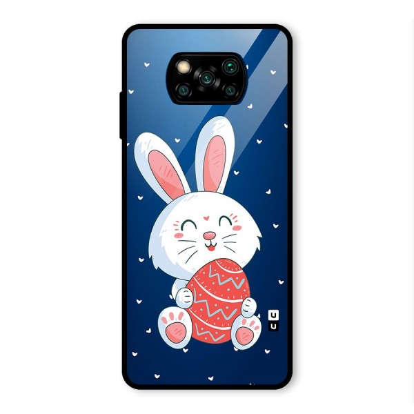 Happy Festive Bunny Glass Back Case for Poco X3 Pro